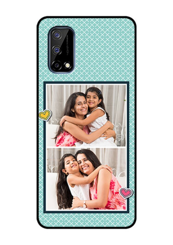 Realme Narzo 30 Pro 5G Custom Glass Phone Case - 2 Image Holder with Pattern Design