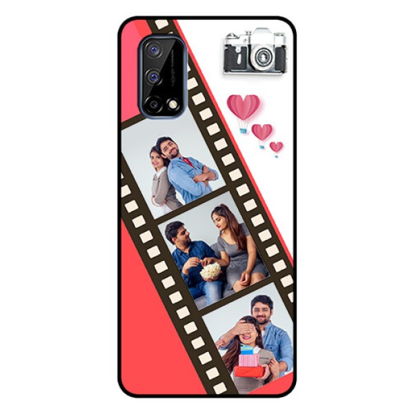 Realme Narzo 30 Pro 5G Personalized Glass Phone Case - 3 Image Holder with Film Reel Realme Narzo 30 Pro 5G Personalized Glass Phone Case - 3 Image Holder with Film Reel
