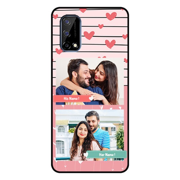 Realme Narzo 30 Pro 5G Custom Glass Mobile Case - Photo with Heart Design Realme Narzo 30 Pro 5G Custom Glass Mobile Case - Photo with Heart Design
