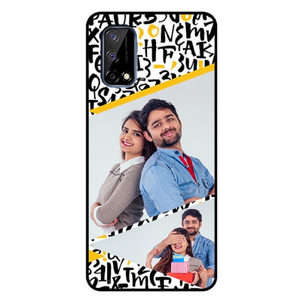 Realme Narzo 30 Pro 5G Custom Glass Mobile Case - Letters Pattern Design