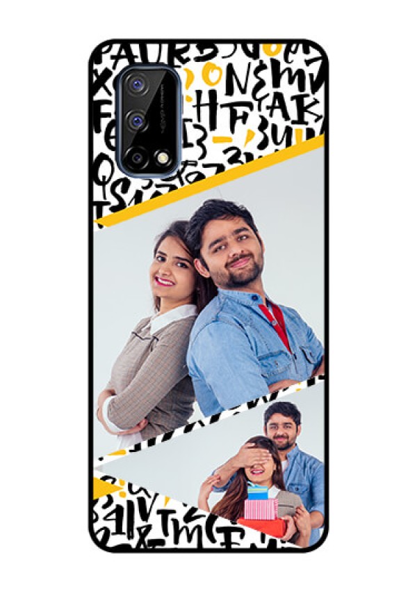 Realme Narzo 30 Pro 5G Custom Glass Mobile Case - Letters Pattern Design