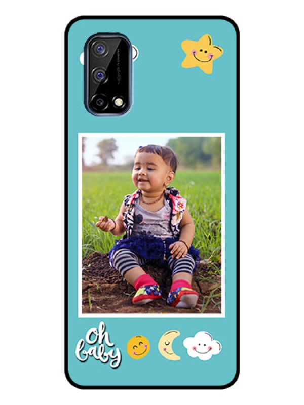 Custom Realme Narzo 30 Pro 5G Personalized Glass Phone Case - Smiley Kids Stars Design