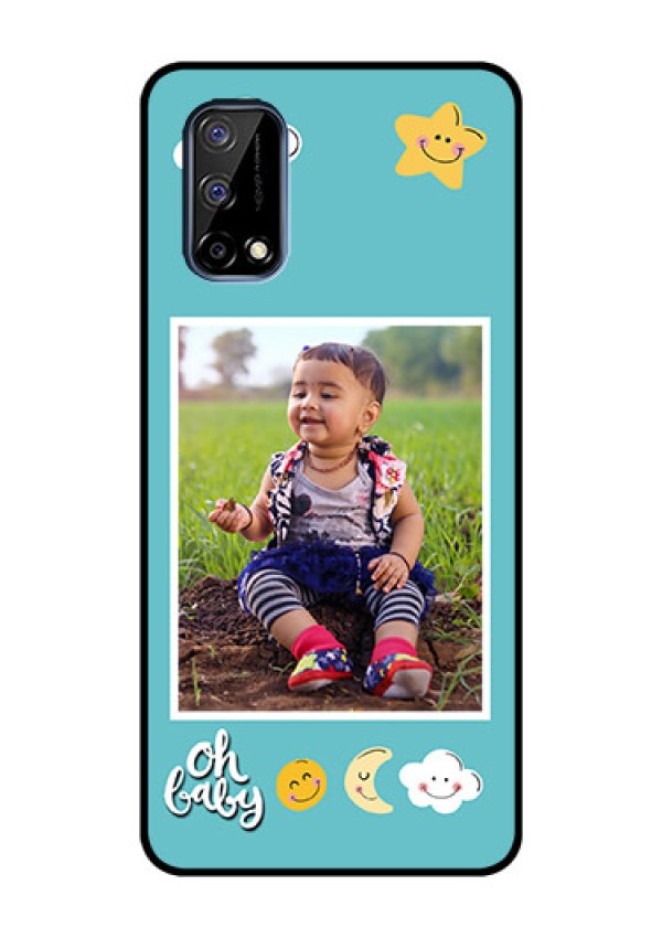 Realme Narzo 30 Pro 5G Personalized Glass Phone Case - Smiley Kids Stars Design