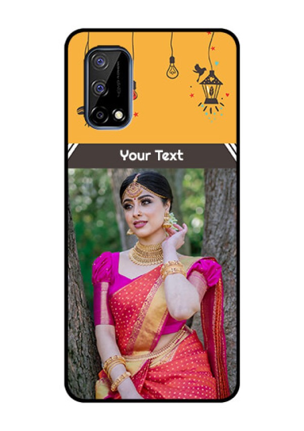 Realme Narzo 30 Pro 5G Custom Glass Mobile Case - with Family Picture and Icons 