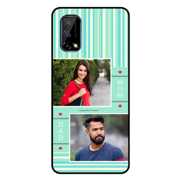 Realme Narzo 30 Pro 5G Custom Glass Phone Case - Mom & Dad Pic Design