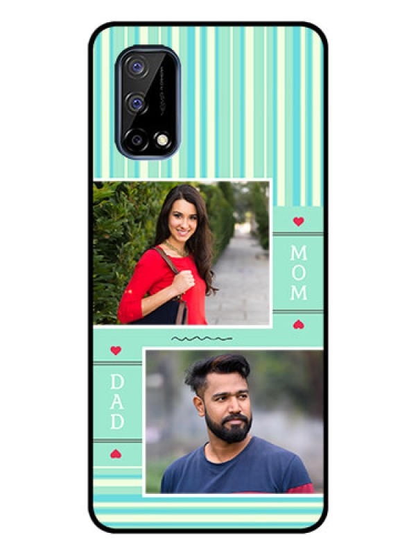 Custom Realme Narzo 30 Pro 5G Custom Glass Phone Case - Mom & Dad Pic Design
