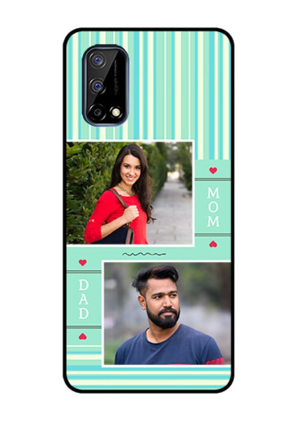 Realme Narzo 30 Pro 5G Custom Glass Phone Case - Mom & Dad Pic Design