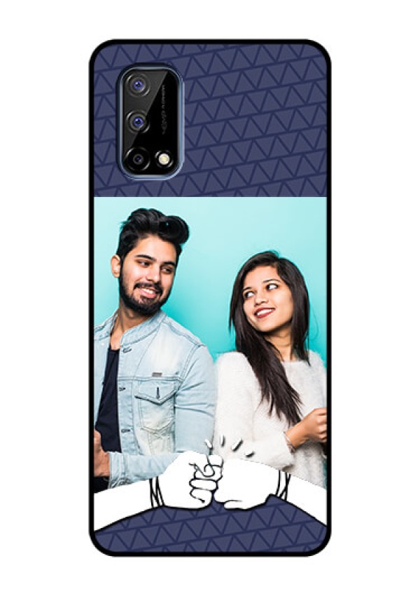 Realme Narzo 30 Pro 5G Photo Printing on Glass Case - with Best Friends Design 