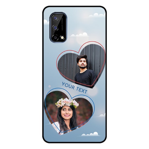Realme Narzo 30 Pro 5G Custom Glass Mobile Case - Blue Color Couple Design Realme Narzo 30 Pro 5G Custom Glass Mobile Case - Blue Color Couple Design