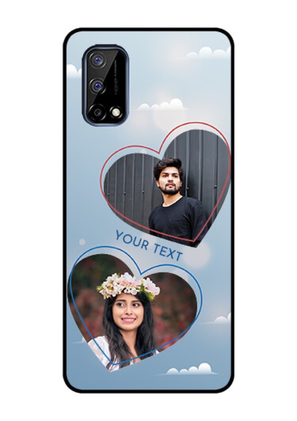 Realme Narzo 30 Pro 5G Custom Glass Mobile Case - Blue Color Couple Design 