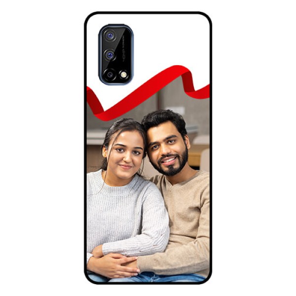 Realme Narzo 30 Pro 5G Photo Printing on Glass Case - Red Ribbon Frame Design