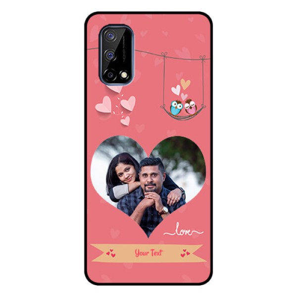 Realme Narzo 30 Pro 5G Personalized Glass Phone Case - Peach Color Love Design Realme Narzo 30 Pro 5G Personalized Glass Phone Case - Peach Color Love Design