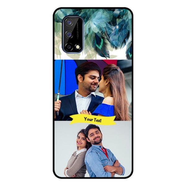 Realme Narzo 30 Pro 5G Personalized Glass Phone Case - Image with Boho Peacock Feather Design Realme Narzo 30 Pro 5G Personalized Glass Phone Case - Image with Boho Peacock Feather Design