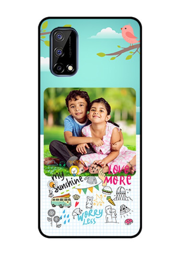 Realme Narzo 30 Pro 5G Photo Printing on Glass Case - Doodle love Design