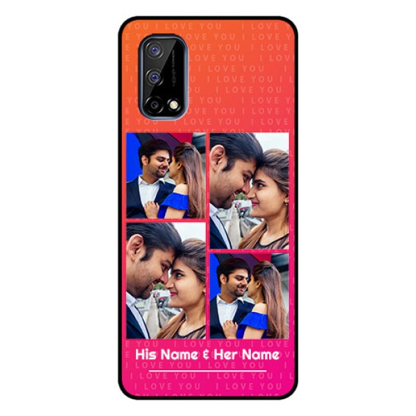 Realme Narzo 30 Pro 5G Custom Glass Phone Case - I Love You Pink Design