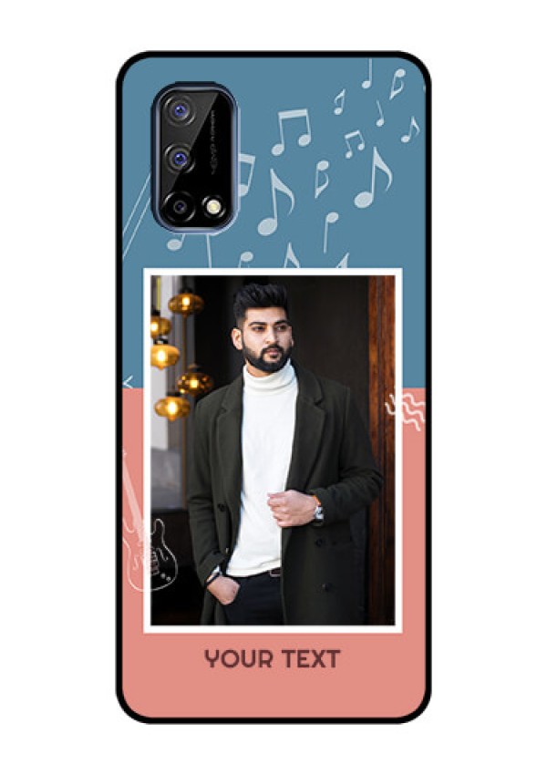 Realme Narzo 30 Pro 5G Photo Printing on Glass Case - with Color Musical Note Design