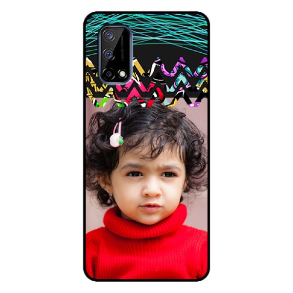 Realme Narzo 30 Pro 5G Personalized Glass Phone Case - Neon Abstract Design