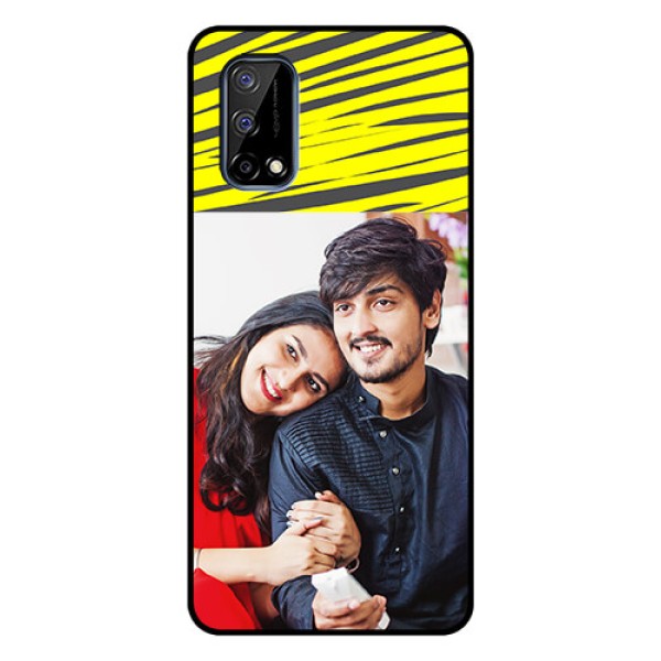 Realme Narzo 30 Pro 5G Photo Printing on Glass Case - Yellow Abstract Design