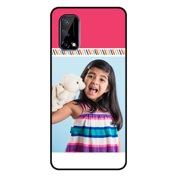 Realme Narzo 30 Pro 5G Personalized Glass Phone Case - Line art design