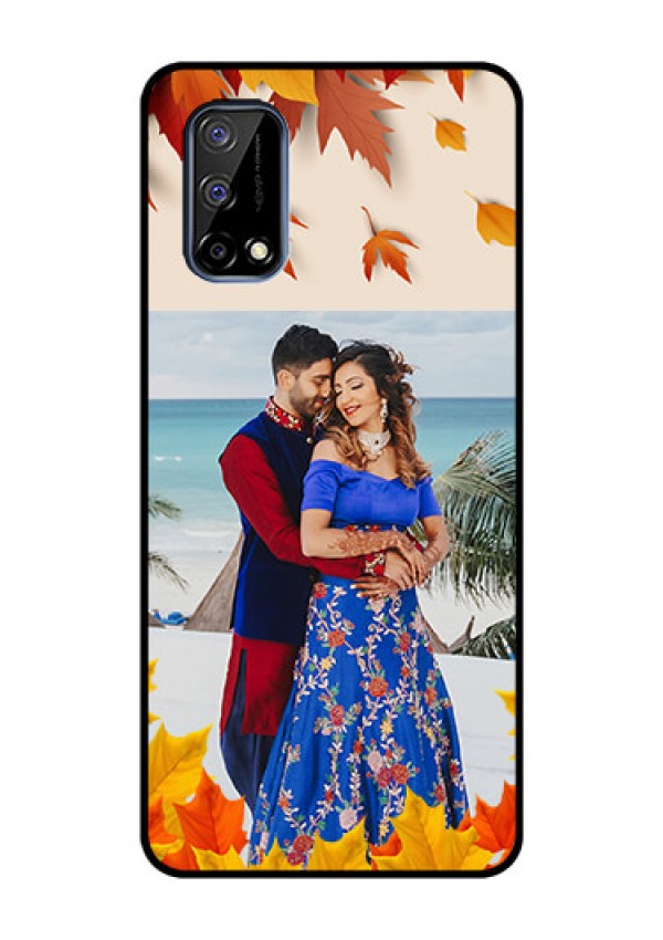 Realme Narzo 30 Pro 5G Photo Printing on Glass Case - Autumn Maple Leaves Design