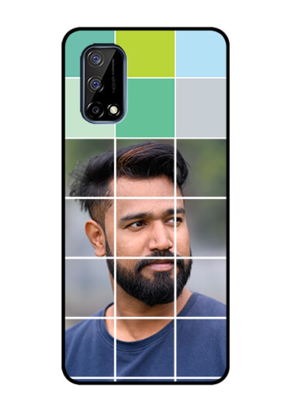 Realme Narzo 30 Pro 5G Photo Printing on Glass Case - with white box pattern 