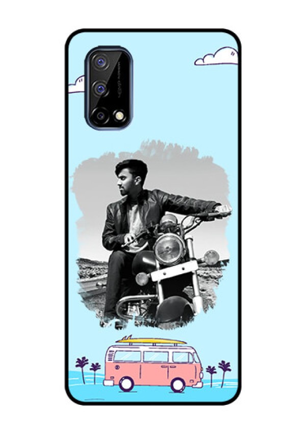 Realme Narzo 30 Pro 5G Photo Printing on Glass Case - Travel & Adventure Design
