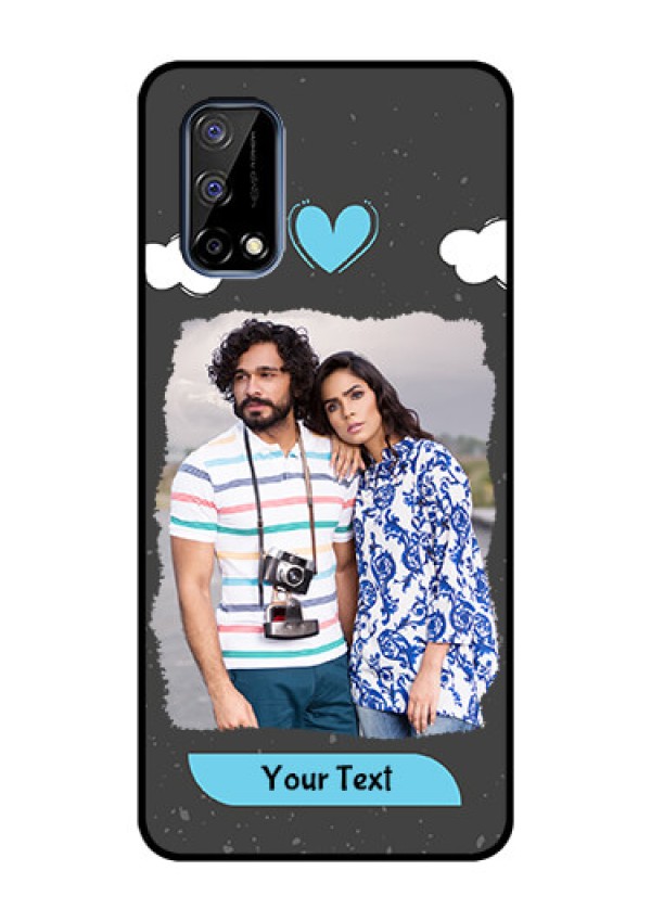 Realme Narzo 30 Pro 5G Custom Glass Phone Case - Splashes with love doodles Design