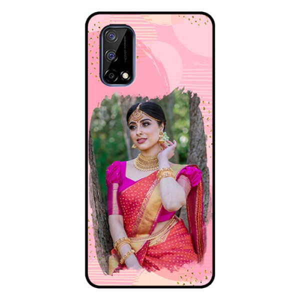 Realme Narzo 30 Pro 5G Personalized Glass Phone Case - Gold Glitter Splash Design Realme Narzo 30 Pro 5G Personalized Glass Phone Case - Gold Glitter Splash Design