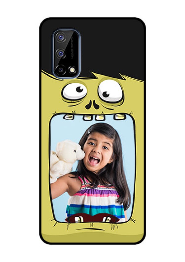 Realme Narzo 30 Pro 5G Personalized Glass Phone Case - Cartoon monster back case Design