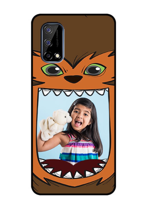 Realme Narzo 30 Pro 5G Photo Printing on Glass Case - Owl Monster Back Case Design