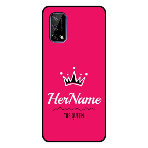 Realme Narzo 30 Pro 5G Glass Phone Case Queen with Name Realme Narzo 30 Pro 5G Glass Phone Case Queen with Name