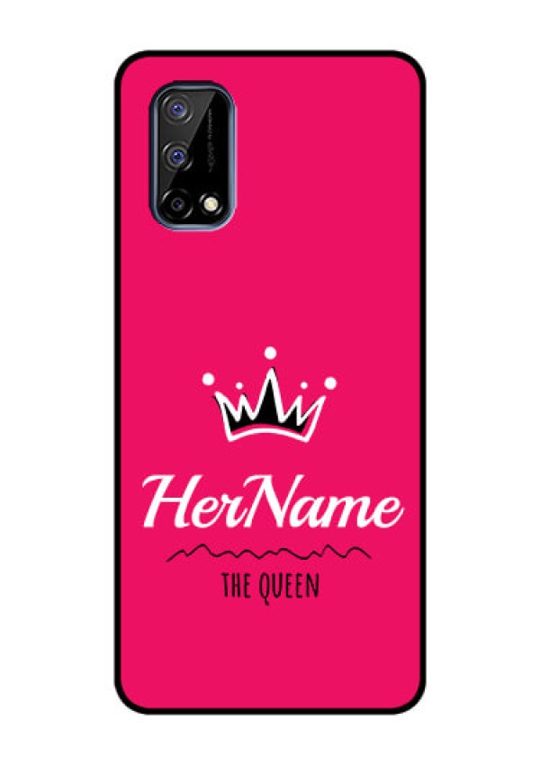 Realme Narzo 30 Pro 5G Glass Phone Case Queen with Name