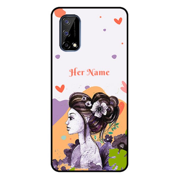 Narzo 30 Pro 5G Personalized Glass Phone Case - Woman And Nature Design