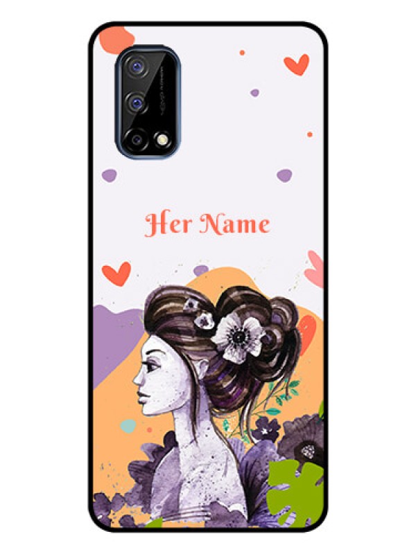 Custom Narzo 30 Pro 5G Personalized Glass Phone Case - Woman And Nature Design