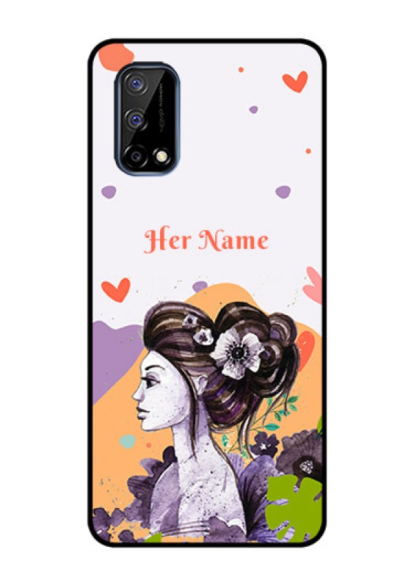 Narzo 30 Pro 5G Personalized Glass Phone Case - Woman And Nature Design