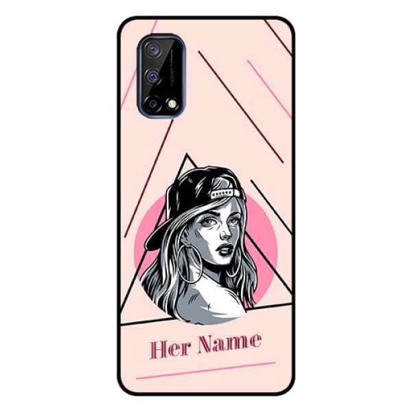 Narzo 30 Pro 5G Personalized Glass Phone Case - Rockstar Girl Design