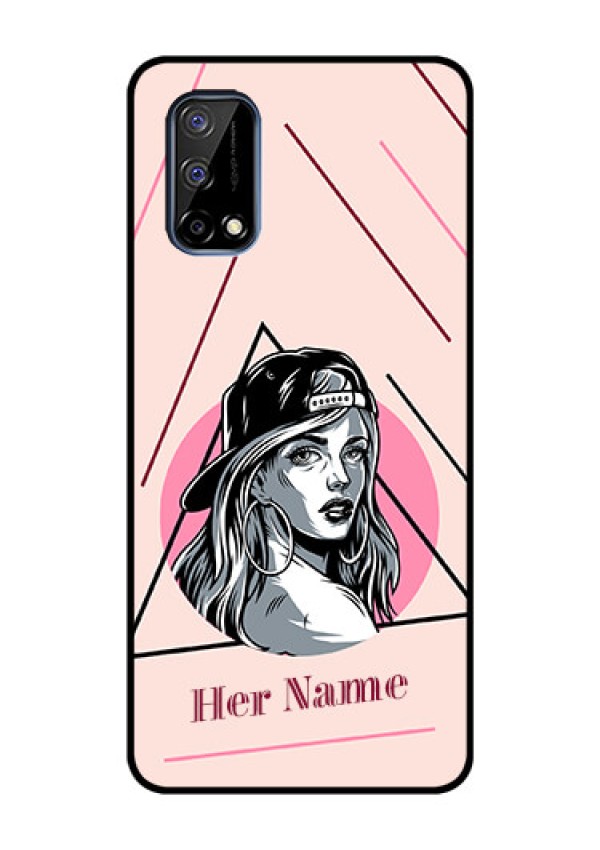 Narzo 30 Pro 5G Personalized Glass Phone Case - Rockstar Girl Design