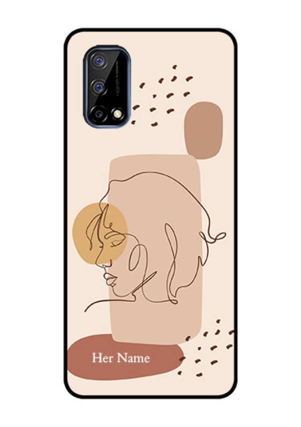 Narzo 30 Pro 5G Photo Printing on Glass Case - Calm Woman line art Design
