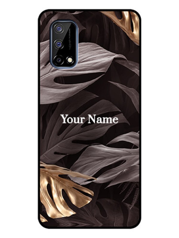 Custom Narzo 30 Pro 5G Personalised Glass Phone Case - Wild Leaves digital paint Design