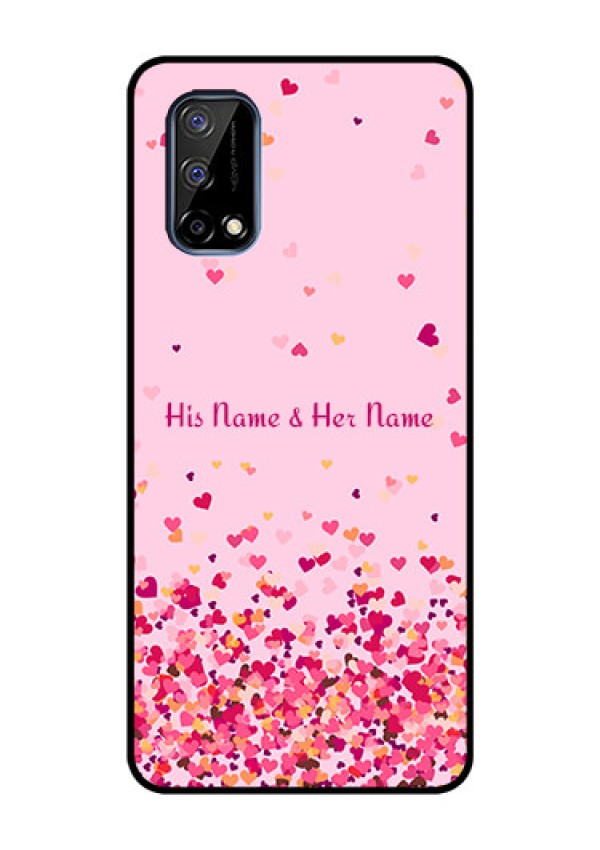 Narzo 30 Pro 5G Photo Printing on Glass Case - Floating Hearts Design