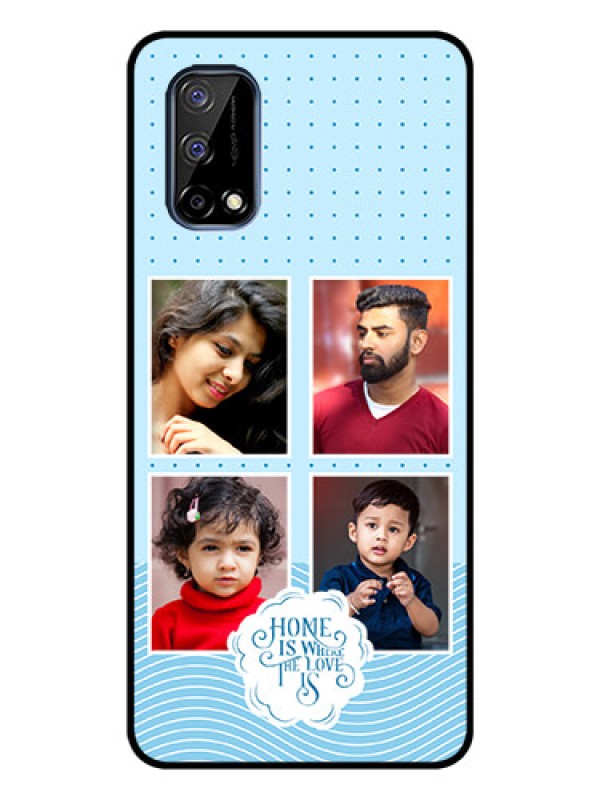 Custom Narzo 30 Pro 5G Custom Glass Phone Case - Cute love quote with 4 pic upload Design