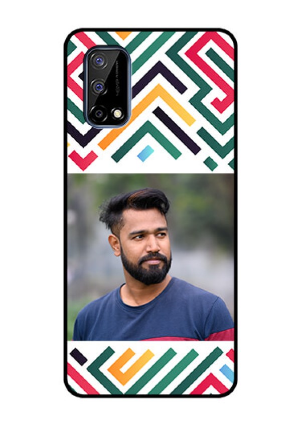 Narzo 30 Pro 5G Personalized Glass Phone Case - Colorful Maze Pattern Design