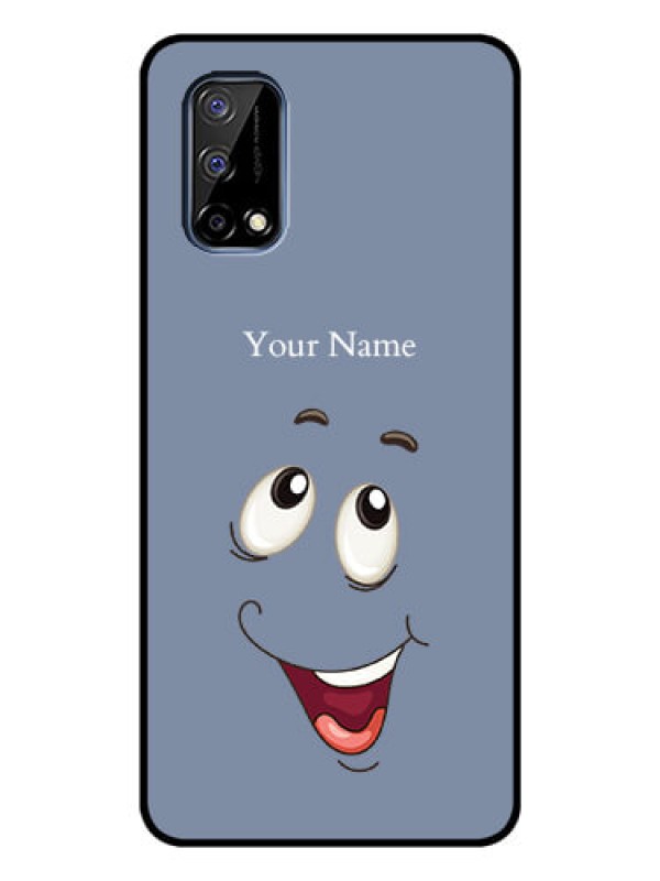 Custom Narzo 30 Pro 5G Photo Printing on Glass Case - Laughing Cartoon Face Design