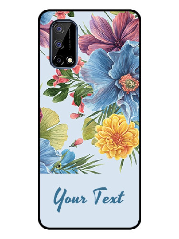 Custom Narzo 30 Pro 5G Custom Glass Mobile Case - Stunning Watercolored Flowers Painting Design