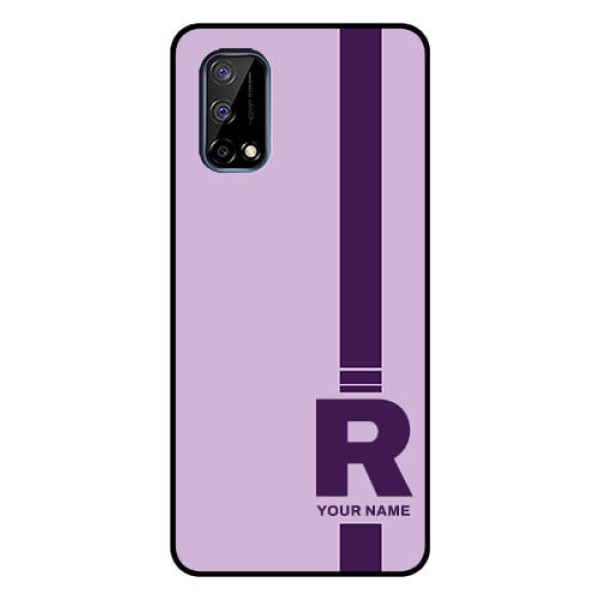 Narzo 30 Pro 5G Photo Printing on Glass Case - Simple dual tone stripe with name Design Narzo 30 Pro 5G Photo Printing on Glass Case - Simple dual tone stripe with name Design