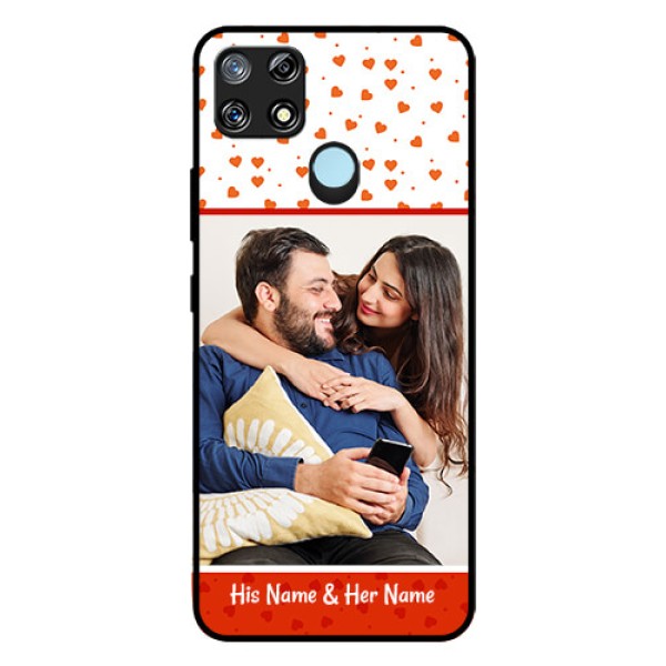 Narzo 30A Custom Glass Phone Case - Orange Love Symbol Design Narzo 30A Custom Glass Phone Case - Orange Love Symbol Design