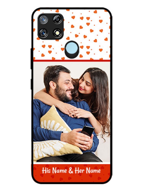 Custom Narzo 30A Custom Glass Phone Case  - Orange Love Symbol Design