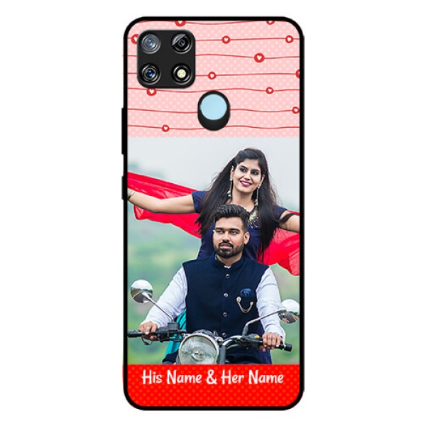 Narzo 30A Personalized Glass Phone Case  - Red Pattern Case Design