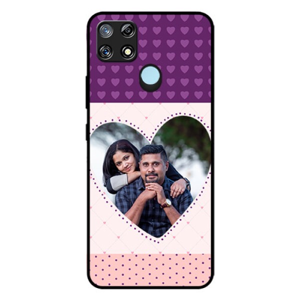 Narzo 30A Custom Glass Phone Case  - Violet Love Dots Design