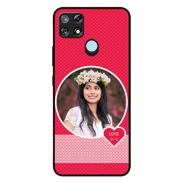 Narzo 30A Personalised Glass Phone Case - Pink Pattern Design Narzo 30A Personalised Glass Phone Case - Pink Pattern Design